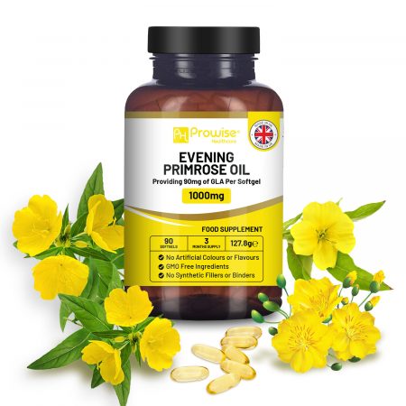 Evening Primrose Oil 1000mg | 90 Softgel Capsules | Pure Cold Pressed I 90mg GLA per Capsule I Women's Health I Premium Quality